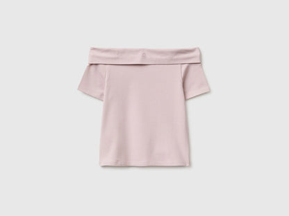 Benetton Pink Girls Boat-Neck T-Shirt SKU: 3P4ZC10T4_0C3 Image 02