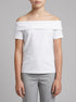 Benetton White Girls Boat-Neck T-Shirt SKU: 3P4ZC10T4_101 Image 00