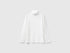 Benetton Creamy white Girls Stretch T-Shirt with High Neck SKU: 3P4ZC202N_074 Image 01