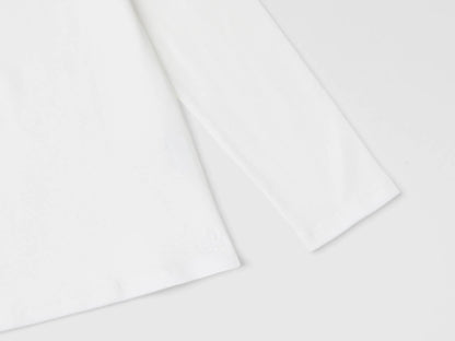 Benetton Creamy white Girls Stretch T-Shirt with High Neck SKU: 3P4ZC202N_074 Image 03