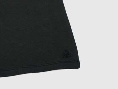 Benetton_Black_Stretch T-Shirt with High Neck_3P4ZC202N_100_03