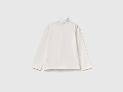 Benetton_Creamy White_Turtleneck T-Shirt in Stretch Cotton_3P4ZG200D_074_02