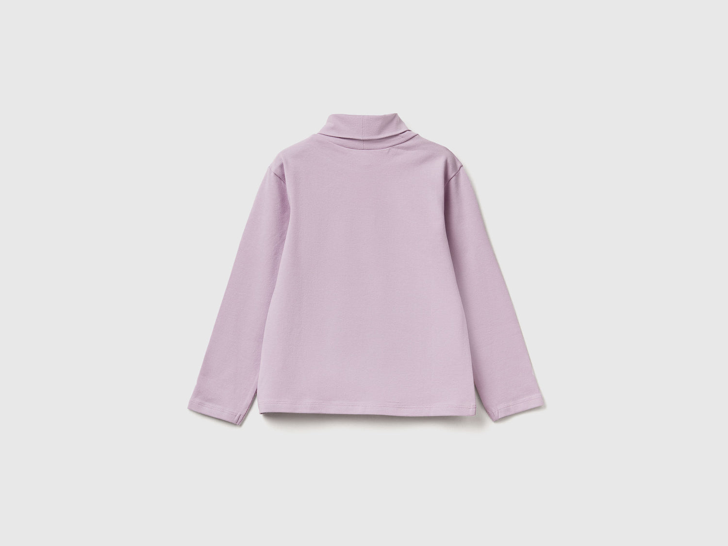 Benetton_Lavender_Turtleneck T-Shirt in Stretch Cotton_3P4ZG200D_0W1_02