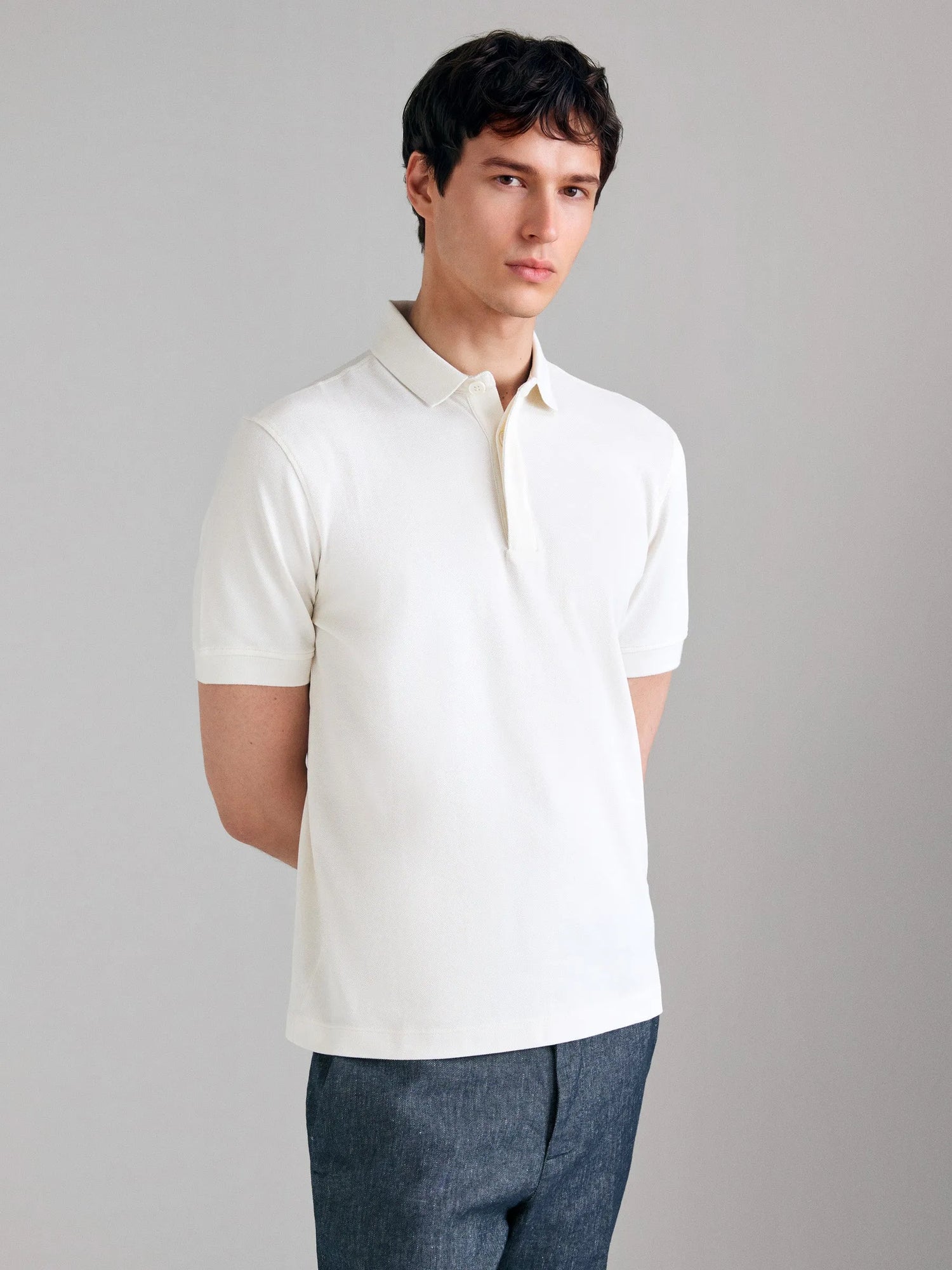 Sisley Creamy white Men Regular Fit Polo Shirt SKU: 3P6XS3011_0Q2 Image 03