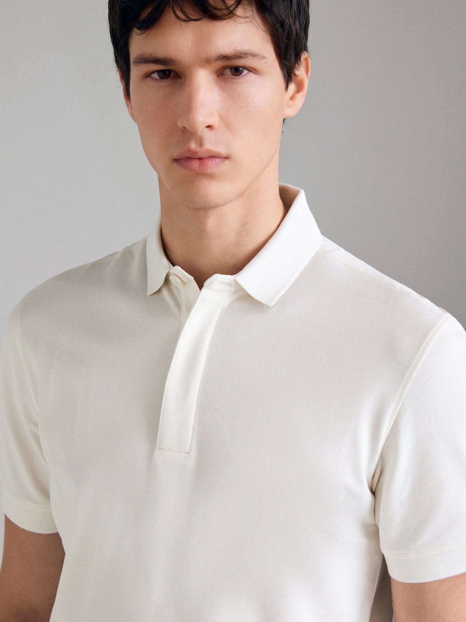 Sisley Creamy white Men Regular Fit Polo Shirt SKU: 3P6XS3011_0Q2 Image 04