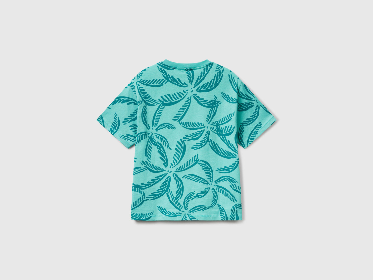 Benetton_Green T-Shirt with Tropical Print_3PDQC10PA_75H_02
