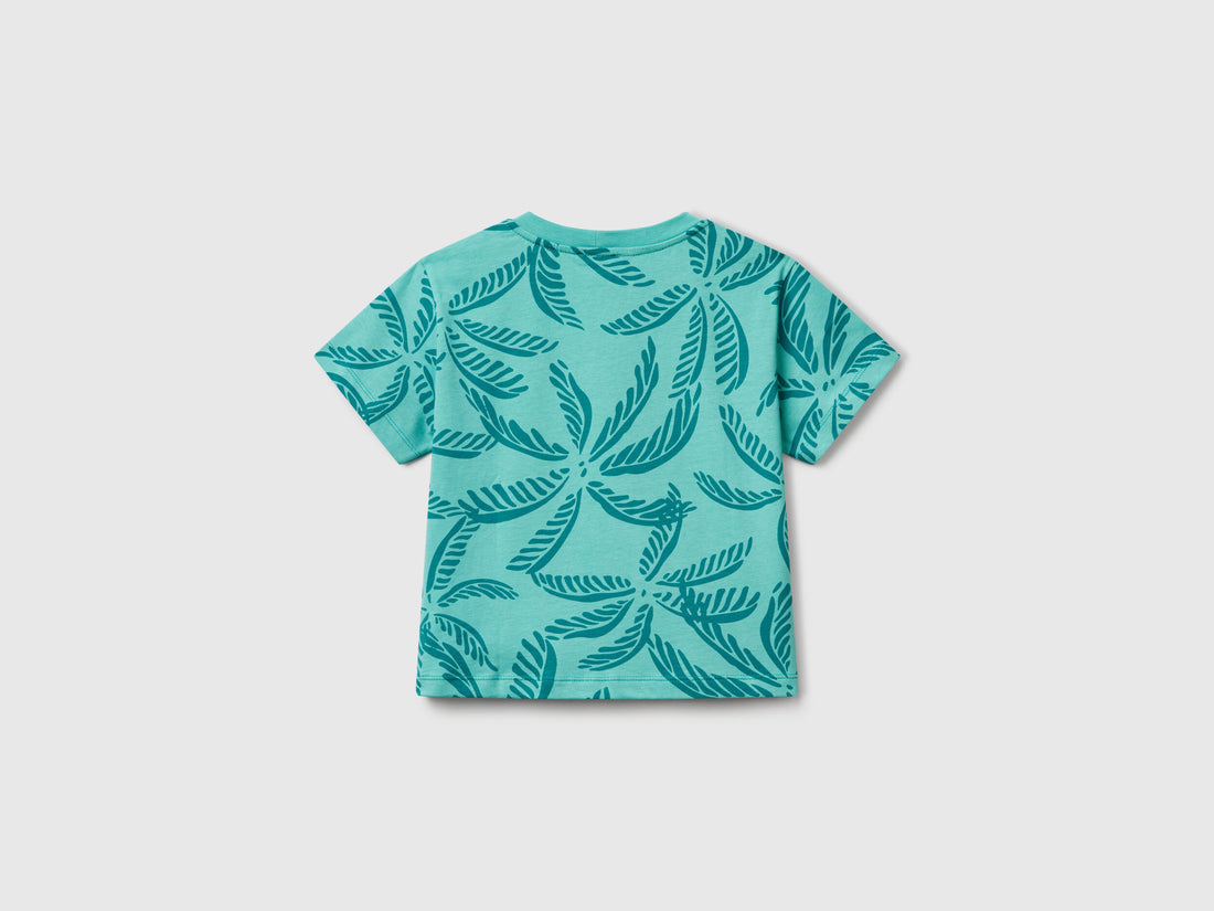 Benetton_Green T-Shirt with Tropical Print_3PDQG10JN_75H_02