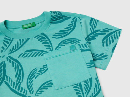 Benetton_Green T-Shirt with Tropical Print_3PDQG10JN_75H_03