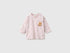 Benetton Soft Pink Girl T-Shirt with Patterned Print in Organic Cotton SKU: 3Q74A107G_904 Image 01