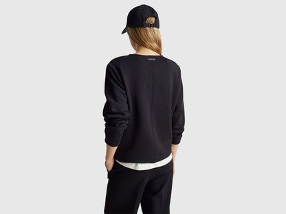 Benetton_Black_Stretch Modal T-Shirt_3QAFD10AU_100_02