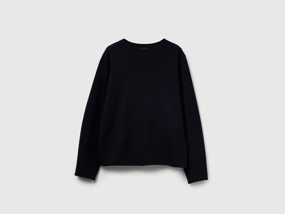 Benetton_Black_Stretch Modal T-Shirt_3QAFD10AU_100_06