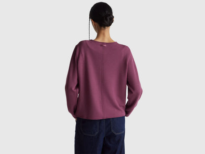 Benetton_Purple_Stretch Modal T-Shirt_3QAFD10AU_1D3_02
