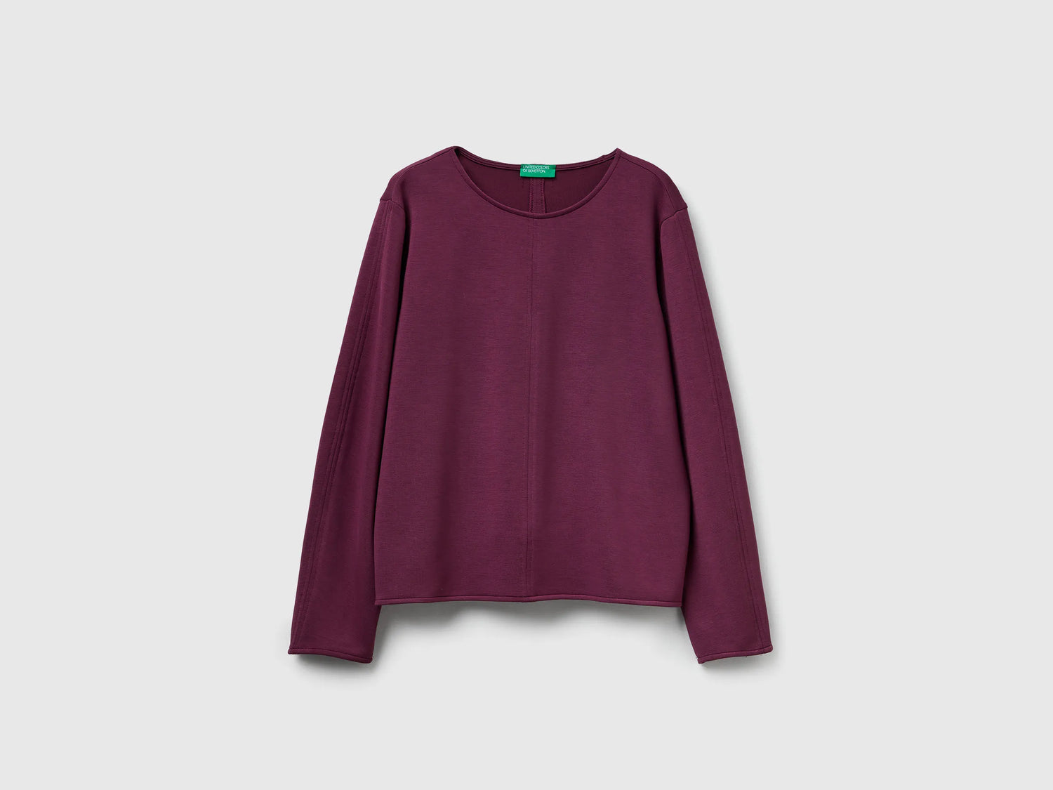 Benetton_Plum_Stretch Modal T-Shirt_3QAFD10AU_1D3_05