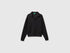 Benetton Black Women Flowing Sweatshirt with Polo Neck SKU: 3QAFD301G_100 Image 01