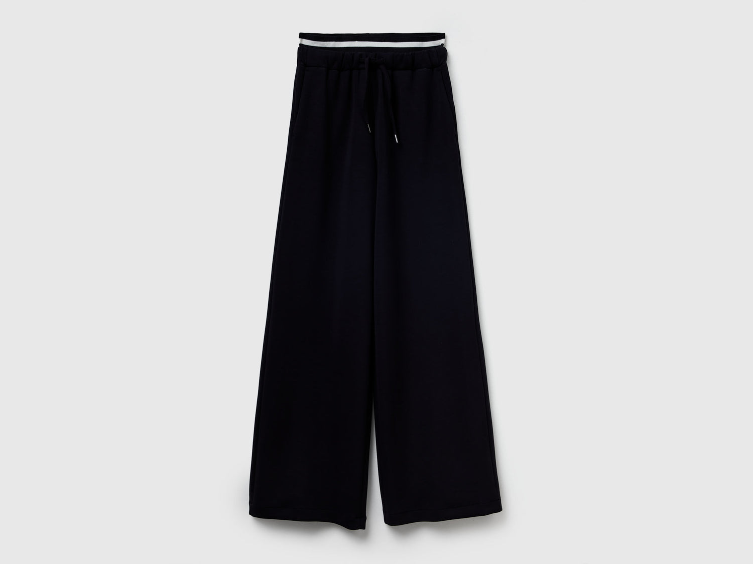 Benetton_Black_Wide Trousers in Stretch Modal_3QAFDF01D_100_01