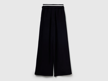 Benetton_Black_Wide Trousers in Stretch Modal_3QAFDF01D_100_02