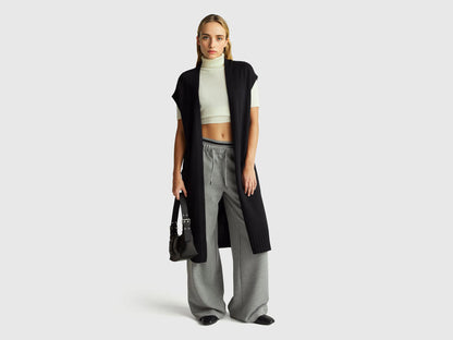 Benetton_Gray_Wide Trousers in Stretch Modal_3QAFDF01D_907_01