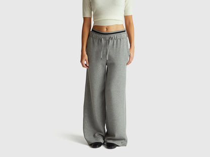 Benetton_Gray_Wide Trousers in Stretch Modal_3QAFDF01D_907_02