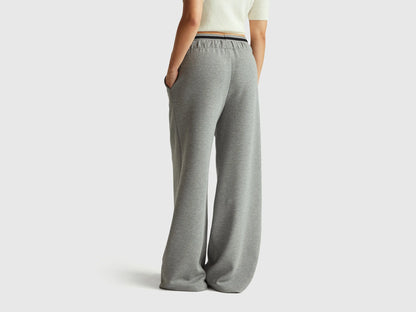 Benetton_Gray_Wide Trousers in Stretch Modal_3QAFDF01D_907_03