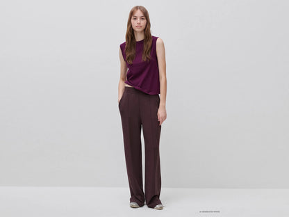 Benetton Dark Brown Women Comfort Fit Fluid Trousers SKU: 3QAFDF01L_0G3 Image 01