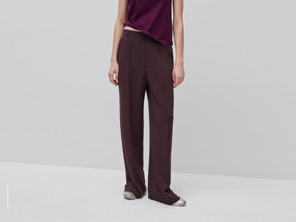 Benetton Dark Brown Women Comfort Fit Fluid Trousers SKU: 3QAFDF01L_0G3 Image 02