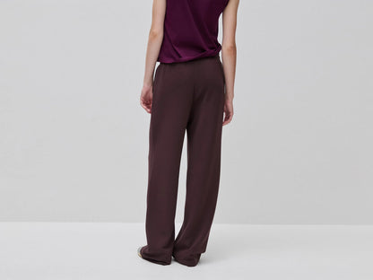 Benetton Dark Brown Women Comfort Fit Fluid Trousers SKU: 3QAFDF01L_0G3 Image 03