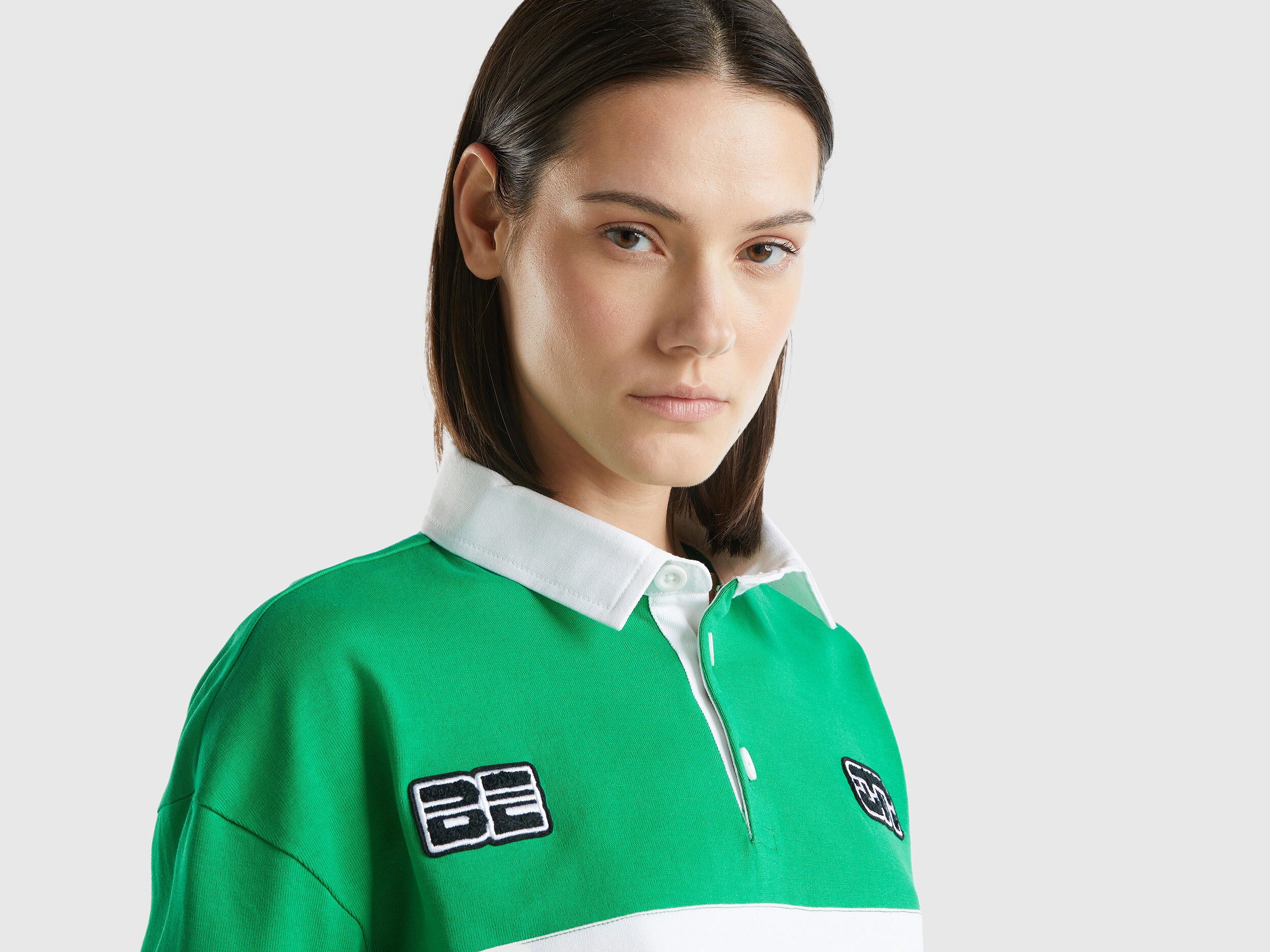 Cropped Green Polo With Patch And Prints_3QZ3D300J_108_03