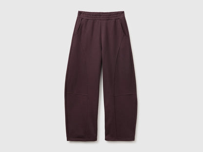 Benetton Dark Brown Women Barrel Fit Sweatpants SKU: 3SKGDF01N_0G3 Image 01