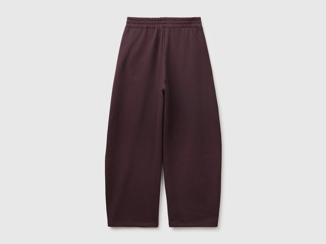 Benetton Dark Brown Women Barrel Fit Sweatpants SKU: 3SKGDF01N_0G3 Image 02