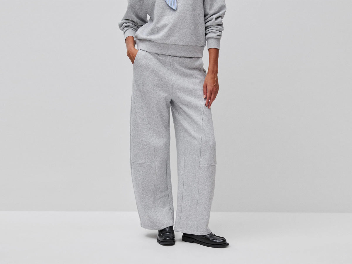 Benetton Light Gray Women Barrel Fit Sweatpants SKU: 3SKGDF01N_501 Image 02