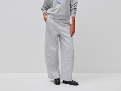 Benetton Light Gray Women Barrel Fit Sweatpants SKU: 3SKGDF01N_501 Image 02