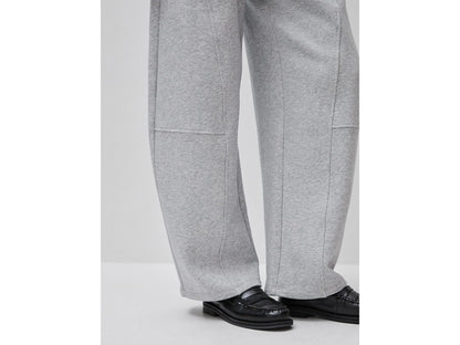Benetton Light Gray Women Barrel Fit Sweatpants SKU: 3SKGDF01N_501 Image 04