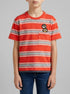 Benetton Red Boys Striped T-Shirt with Patch SKU: 3T52G10MI_901 Image 00