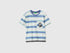 Benetton Light Blue Boys Striped T-Shirt with Patch SKU: 3T52G10MI_903 Image 01