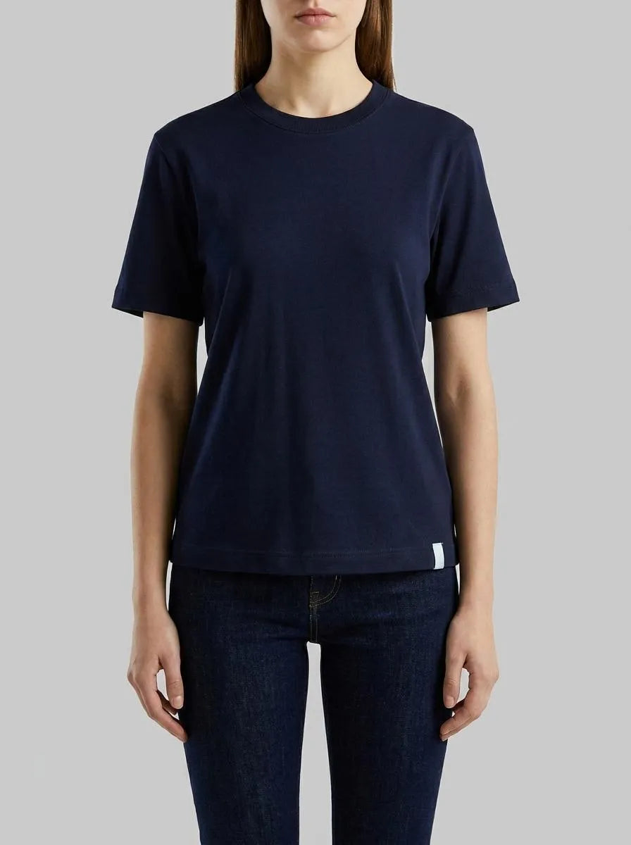 Benetton Dark Blue Women Regular Fit Crew Neck T-Shirt SKU: 3T5BD10CA_016 Image 00