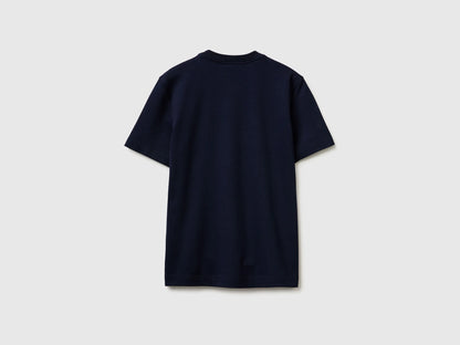 Benetton Dark Blue Women Regular Fit Crew Neck T-Shirt SKU: 3T5BD10CA_016 Image 02