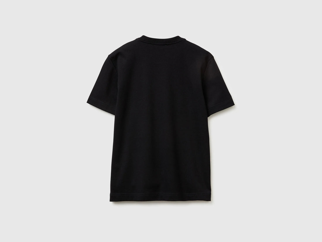 Benetton Black Women Regular Fit Crew Neck T-Shirt SKU: 3T5BD10CA_100 Image 02