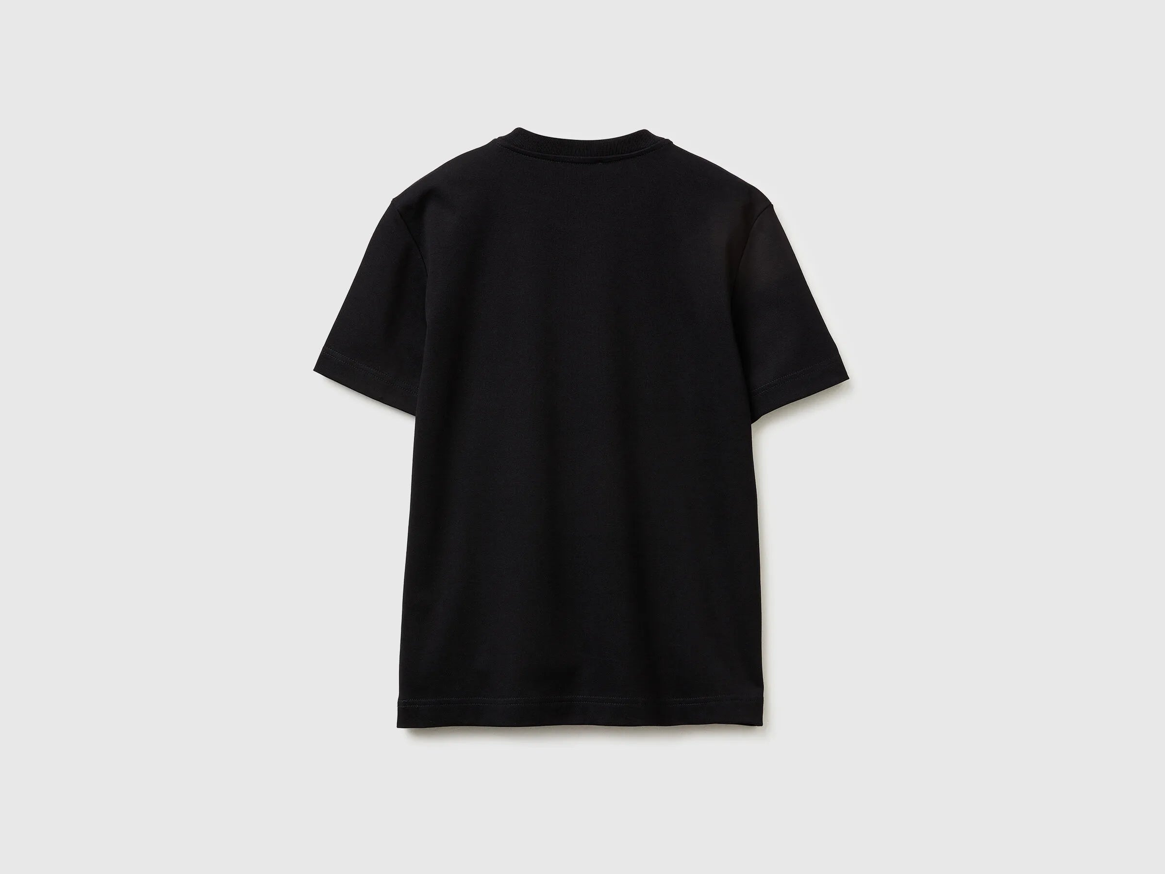 Benetton Black Women Regular Fit Crew Neck T-Shirt SKU: 3T5BD10CA_100 Image 02