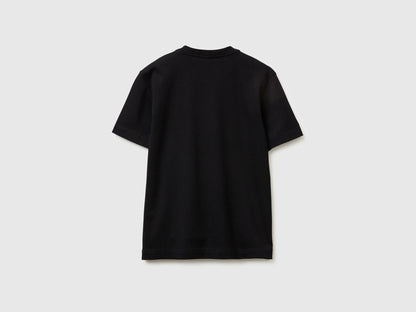 Benetton Black Women Regular Fit Crew Neck T-Shirt SKU: 3T5BD10CA_100 Image 02