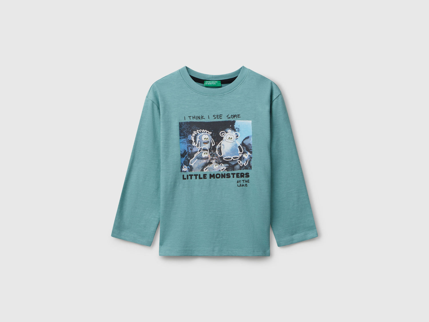 Benetton_Sky Blue_T-Shirt with Monster Print_3TAMG10KM_33K_01