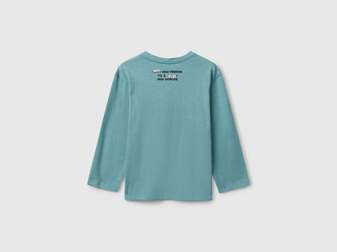 Benetton_Sky Blue_T-Shirt with Monster Print_3TAMG10KM_33K_02