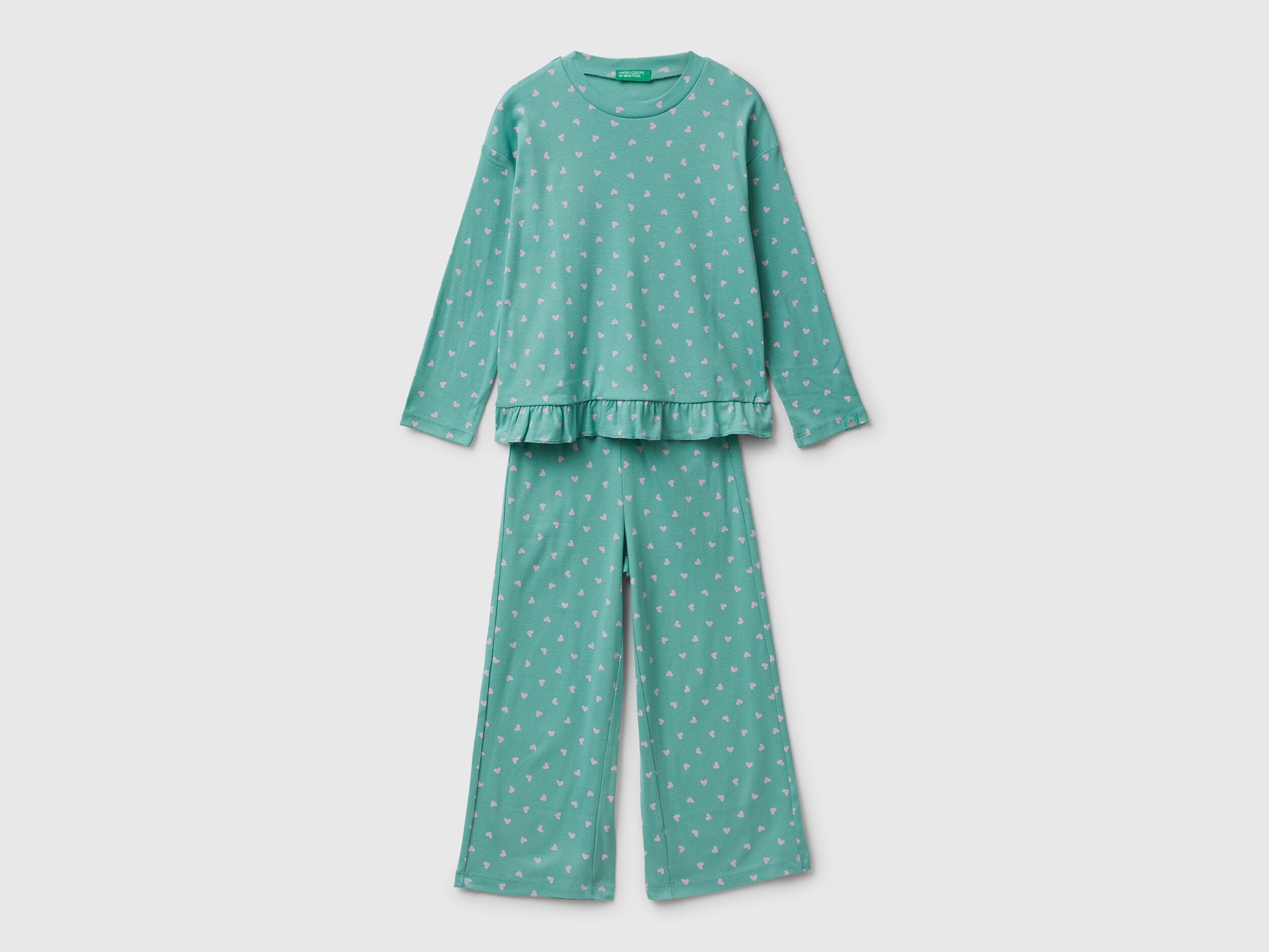 Benetton_Aqua_Pyjamas with Heart Print _3TGJ0P094_61R_01