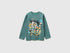 Benetton_Turquoise_T-Shirt with Graffiti Print_3U5YC10R6_903_01