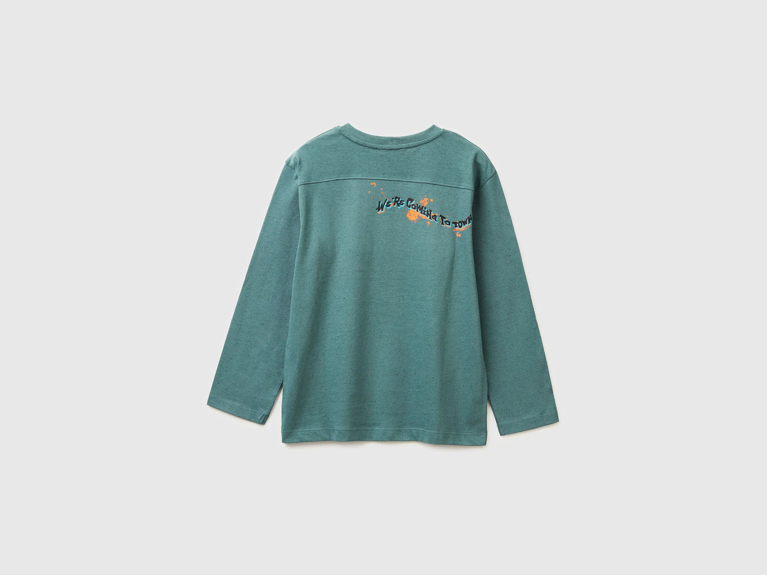 Benetton_Turquoise_T-Shirt with Graffiti Print_3U5YC10R6_903_02