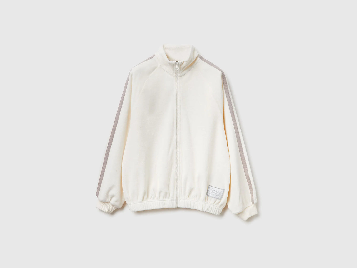 Benetton_Creamy White_Sweatshirt in Chenille with High Neck_3UAPC505Q_0R2_01