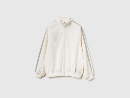 Benetton_Creamy White_Sweatshirt in Chenille with High Neck_3UAPC505Q_0R2_01