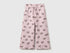 Benetton Pink Girls Wide-Leg Trousers in Printed Sweatshirt SKU: 3UHCGF05R_902 Image 01