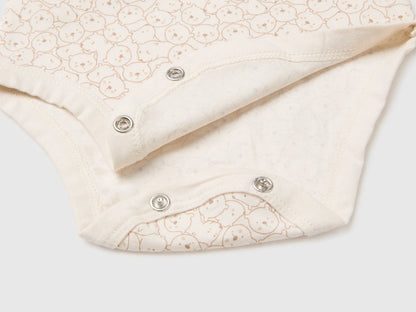 Benetton Creamy White Girl Bodysuit, Pants and Cap Set SKU: 3UMRAK01X_902 Image 03