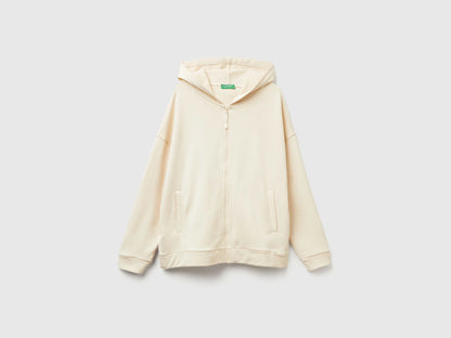 Benetton_White_100% Cotton Sweatshirt with Zip and Hood_3UNID500R_3C9_05