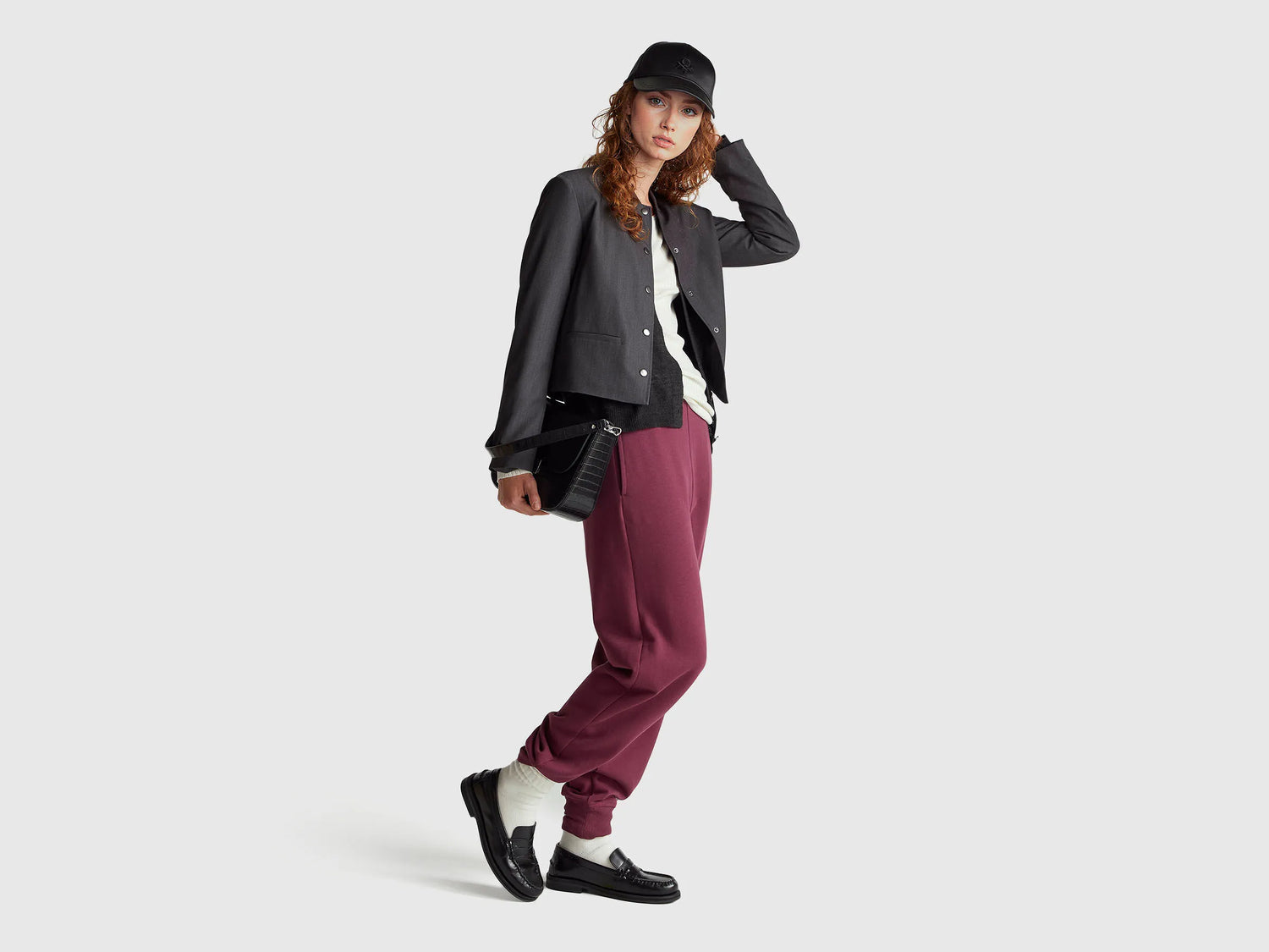 Benetton_Plum_Pure Cotton Joggers_3UNIDF01A_1D3_01